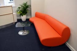 Orange Office Sofa for a Modern Breakout Area Design