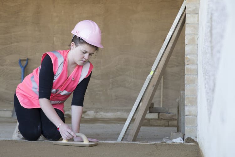 women and young people in construction