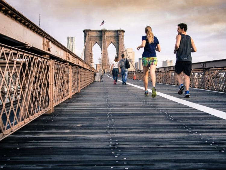 Employees jogging on a break