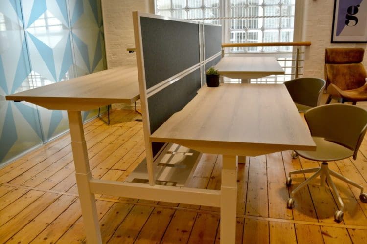 height adjustable desk displayed at Clerkenwell Design Week