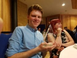 Fit out company marketing manager holding a construction project of the year award