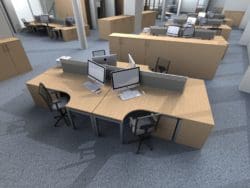 3D Office Interior Design with an Open Plan Layout