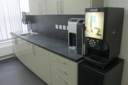 an office breakout area with a kitchen unit and tea point