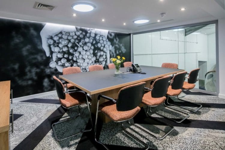 One of Rap's selected office design trends for 2019: a boardroom feature wall