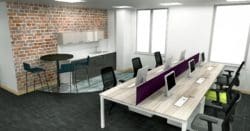 3D render for an office refurbishment in Kent