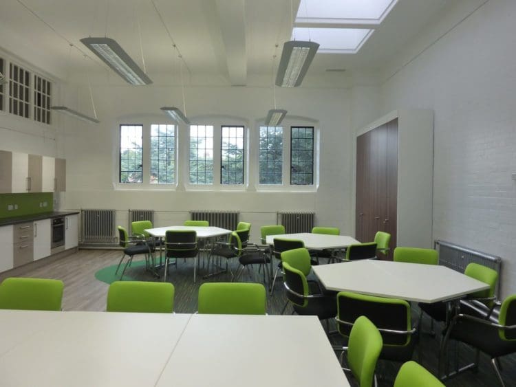 Bournville Junior School Staff Room Design — Works by Refurbishment Company Rap Interiors