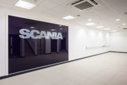 Scania Warehouse Interiors in Kent with Company Signage