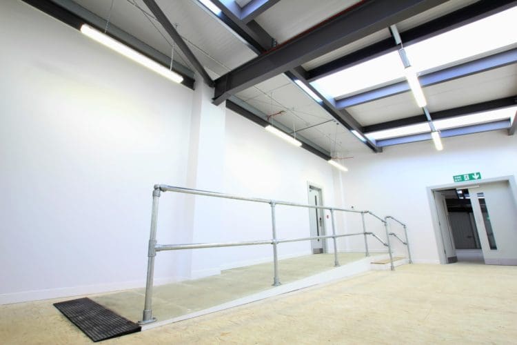 a DDA compliant accessibility ramp at the east kent college construction block folkestone
