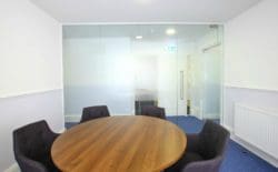 A Glass Meeting Room with Manifestation Installed by Kent Refurbishment Company Rap Interiors