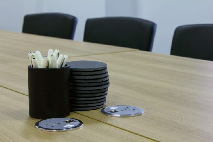 Conference Desk with Integrated Power