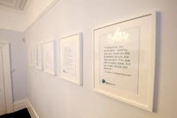 Framed Images of Client Feedback for a Budget Office Interior Design Idea