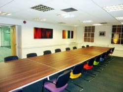 Boardroom Interior Design with Task Chairs and a Table