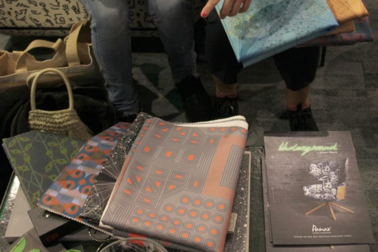 geometric fabrics on display by panaz at clerkenwell design week 2019