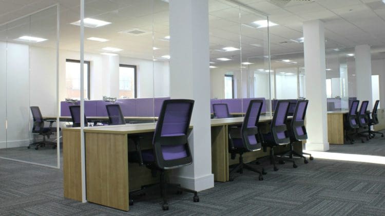 Crowe UK office design with glass partitions