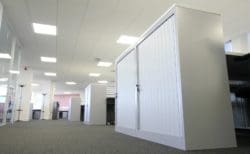 Office Storage Solutions with Sliding Doors Installed by Interior Fit Out Company Rap Interiors