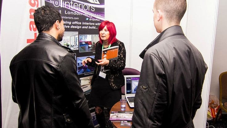 Rap Interiors design director Julie Anderson speaking at the Kent construction expo