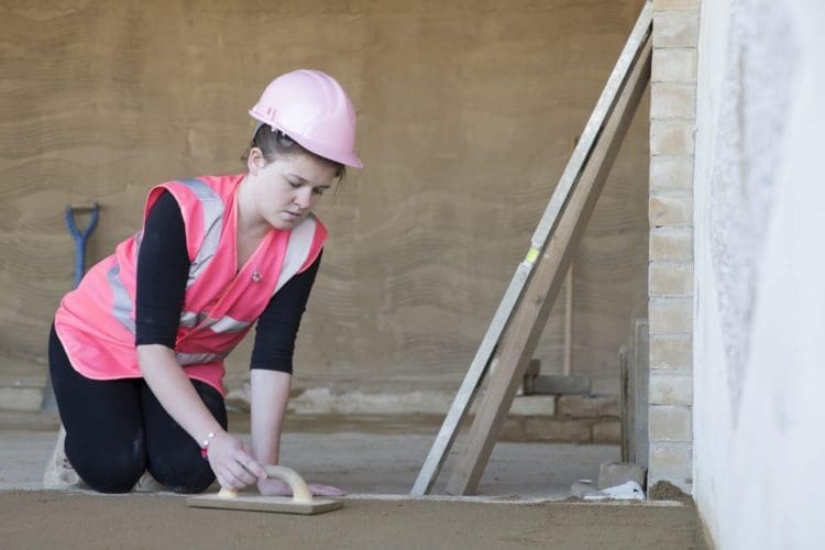 Female Construction Working on Site for Fit Out Contractors Rap Interiors