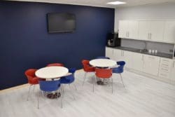 Bright office kitchen design and fit out by Rap Interiors