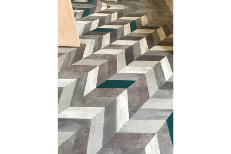 Geometric flooring design on show at clerkenwell 2019