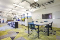 Modern office interiors with an open plan layout at Sun Valley Rice
