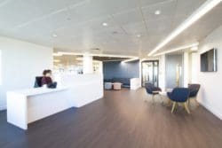 A London office refurbishment project with a modern new reception area