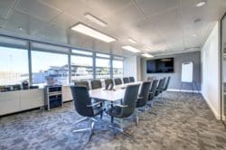 A modern boardroom installed for an office fit out