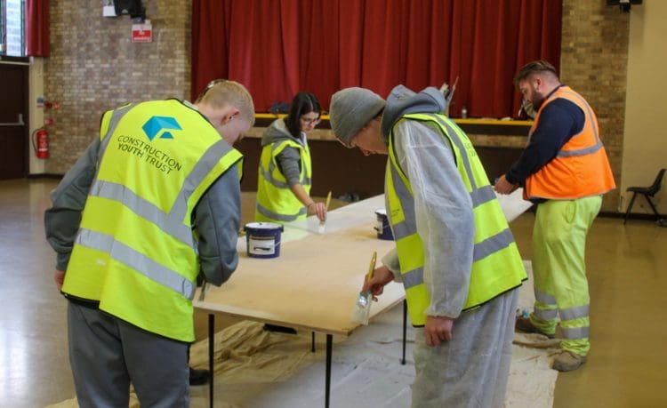 Construction Youth young people creating a mood board with fit out contractors Rap Interiors