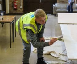 Construction Youth young person learning painting and decorating at Fleetdown Community College