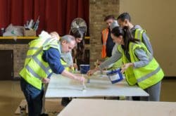 Office design company Rap Interiors taking part in a skills workshop with Construction Youth