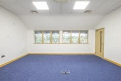 Office breakout area before a furniture install