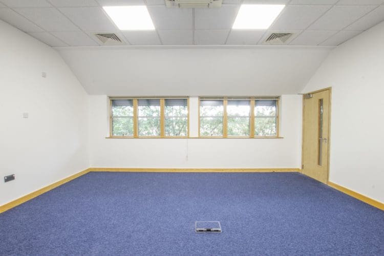Office breakout area before a furniture install