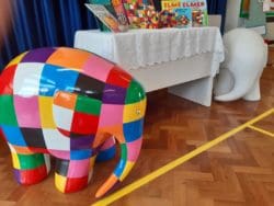 Real life Elmer the Elephant models