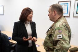 Rap Interiors Design Director Julie Anderson networking at the Rift Group office in Ashford