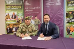 Rap Interiors Commercial Director Martyn Pilcher signing a Military Covenant