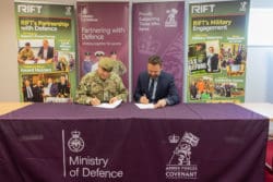 Rap Interiors Commercial Director and Major Tony Panayi at a Military Covenant Signing