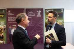 Rap Interiors Commercial Director networking during a Military Covenant event