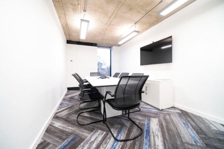 Small office meeting room designed and refurbished by Rap Interiors