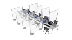 Hot Desking with Protective Screens for Office Desks