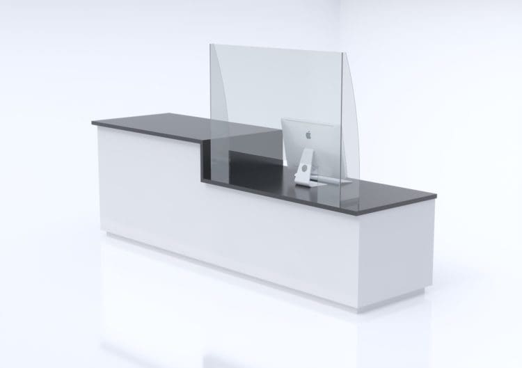 Office Reception Desk with Protective Screen