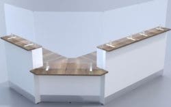 Office Reception Desk with Protective Screen from Public