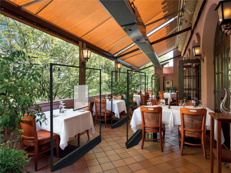 Restaurant using full height Protective Screens