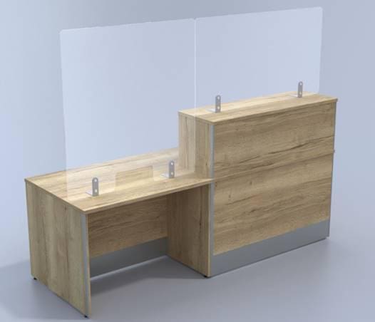 Shop Reception Desk with Protective Screen from Public