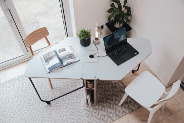 Fold down desk for small home office