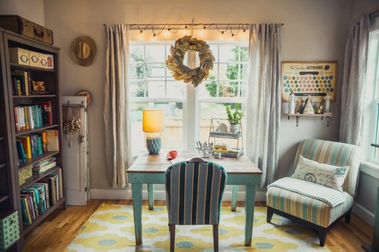Country style home office with furniture