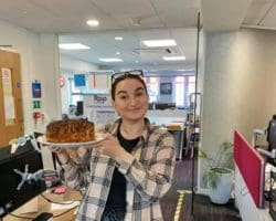 Marketing manager supporting wellbeing in the workplace