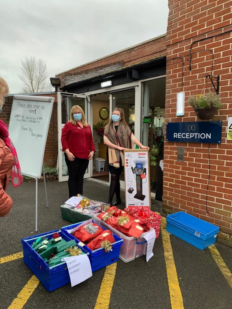 Barty House Care Home recieving their Christmas presents