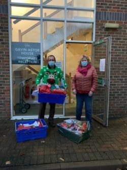 Gavin Astor Care Home recieving their Christmas presents