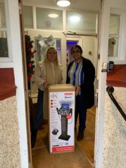 Greenbanks Care Home recieving their Christmas presents