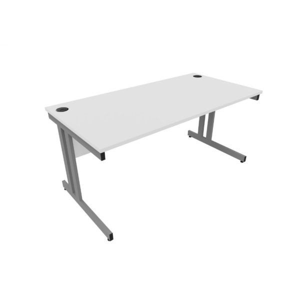White top and silver frame Solo desk