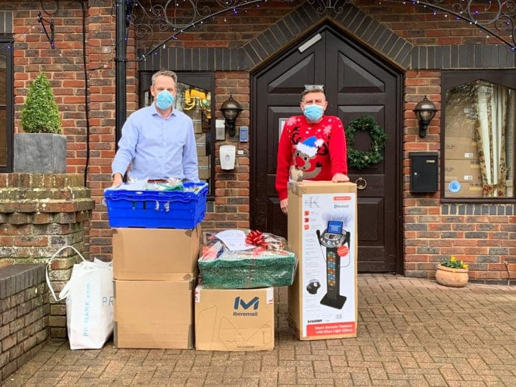 Sutton Valence Care Home staff with Christmas presents